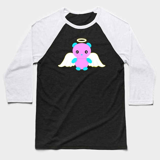 Angel bear - pink/blue Baseball T-Shirt by tothemoons